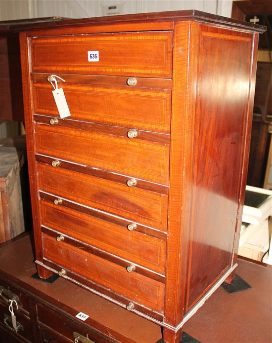 Edwardian inlaid mahogany music cabinet